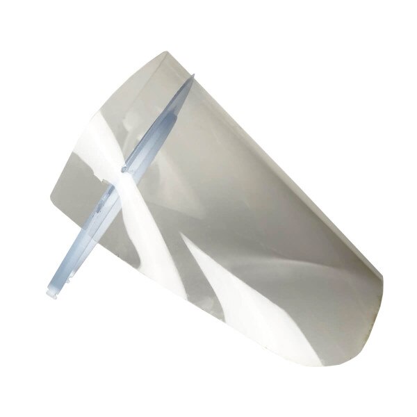Disposable face shield, sideview